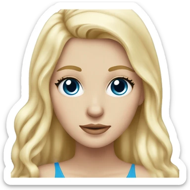 White girl long blonde hair with blue eyes with another girl who is Colombian with black hair  sticker