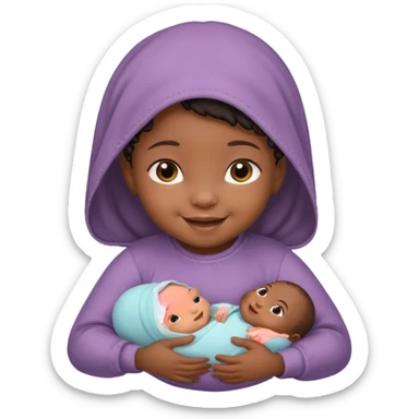 Newborn black baby girl sticker