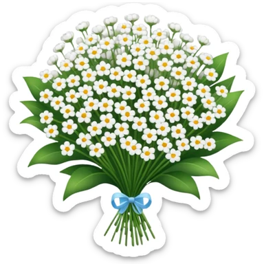 A big bouquet of white gypsophila sticker