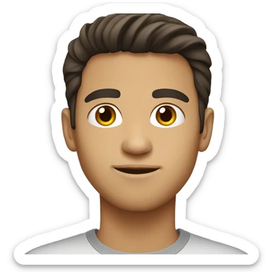 young white hispanic guy with dark brown hair  sticker