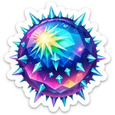 Crystal Planet – surface covered in glowing crystals sticker
