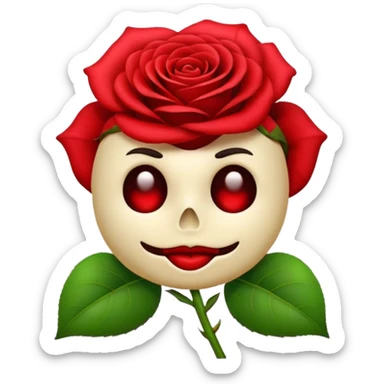 I want this emoji 💀 with this in its mouth 🥀  sticker