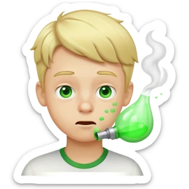 blonde boy farting green gas sticker