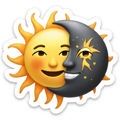 sun and moon sticker