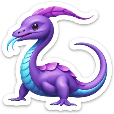 Shiny Aurorus-Heliolisk-Arbok-Fakémon-hybrid-creature (full body)  sticker