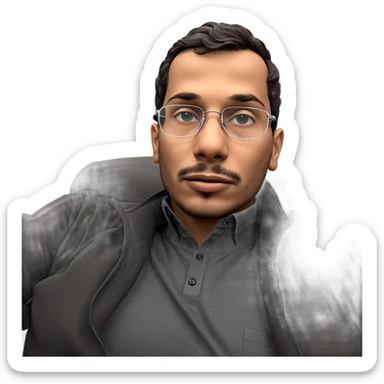 handsome boy with glasses sticker