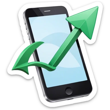 mobile phone and arrow sticker