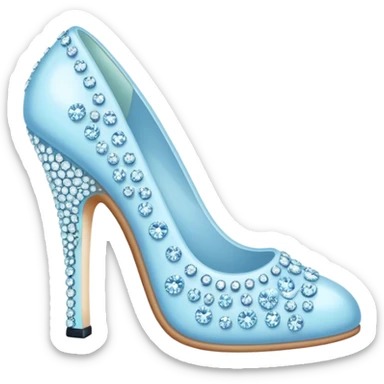Pastel blue rhinestone heel sticker
