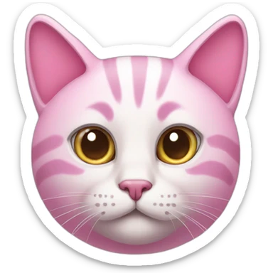 Cat pink and hiphone sticker