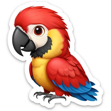 cinematic-cute-macaw-portrait-emoji,-head-tilted-playfully-and-inquisitively,-with-a-dazzling-red-plumage-and-round,-sparkling-eyes-filled-with-charm,-simplified-yet-irresistibly-adorable-features,-highly-detailed sticker