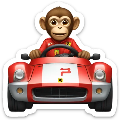 Monkey driving ferrari sticker
