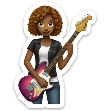 girl electric guitar sticker