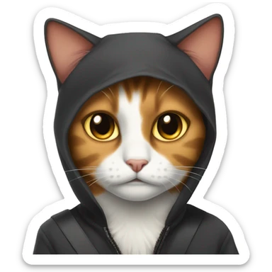 a calico cat who is an undercover spy sticker