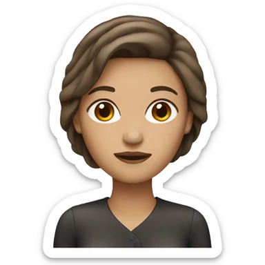 Woman with ash brown hair  sticker