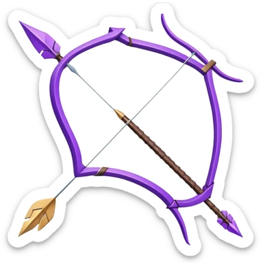 Purple bow and arrow sticker