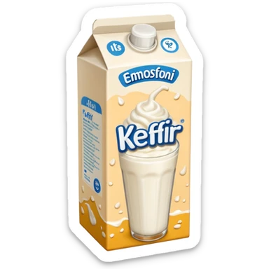 Fermented drinkable yoghurt-milk drink kefir in a tall carton   sticker