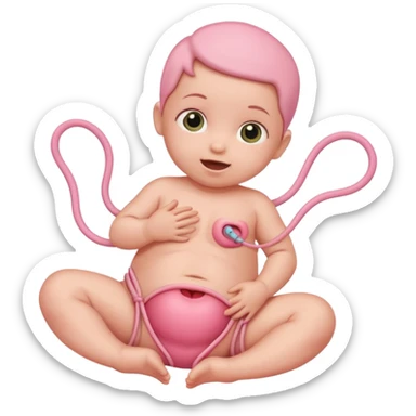 baby in stomahc sticker