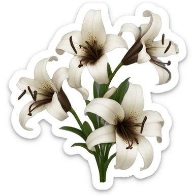 dark brown lilies sticker