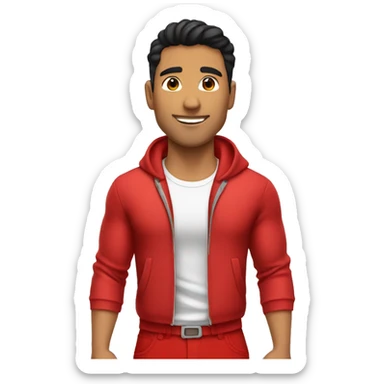 fit latino guy with red pants sticker