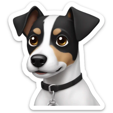 Black and white Jack russel with raise black ears sticker