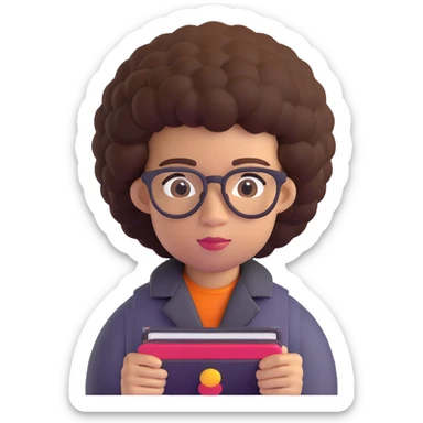 light skin nerd with afro sticker