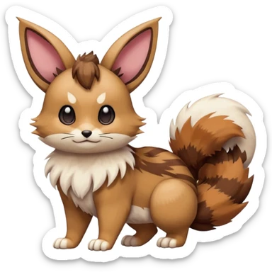Eevee-Bobcat-Furret-Pokémon-Fakémon-fusion-creature sticker