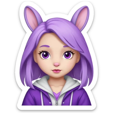 jax bunny  ios 16 very cute slay violet  sticker