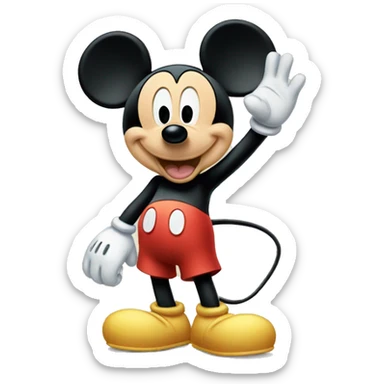 mickey mouse waving hello sticker