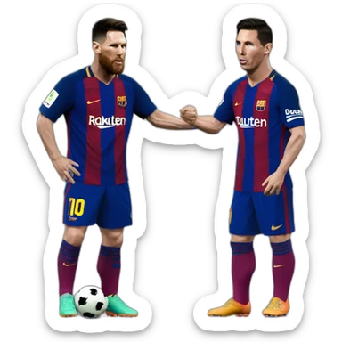 Messi slaps ronaldo sticker