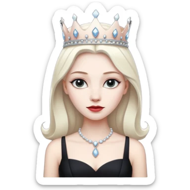 black chess pieces, queen, white sticker