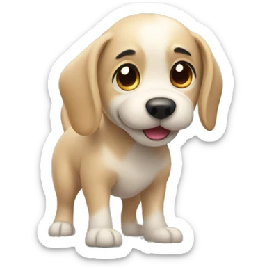 A dog looking over his shoulder and wagging his tail fast sticker