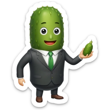 Pickle in a suit sticker