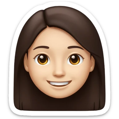 Make an emoji with long straight dark brown hair sticker