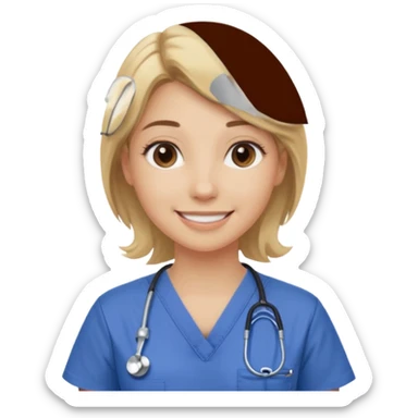 Girl emoji, dirty blondish hair , loves nursing , cute asthetics and her neutrals sticker