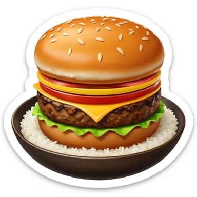 I want a hamburger patty on a bowl of rice. just the meat patty not bun, lettuce, cheese, tomato, etc sticker