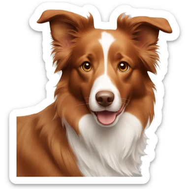 light browny red border collie sticker