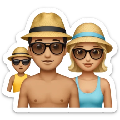 playa con personas sticker