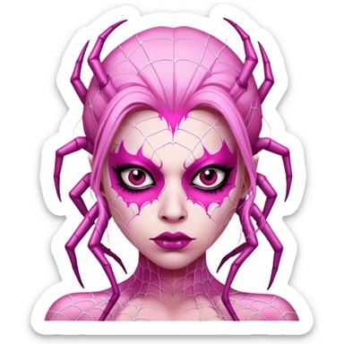 lady monster pink glam spiderweb face  sticker
