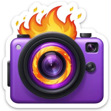 Glitter Fire Camera Purple sticker