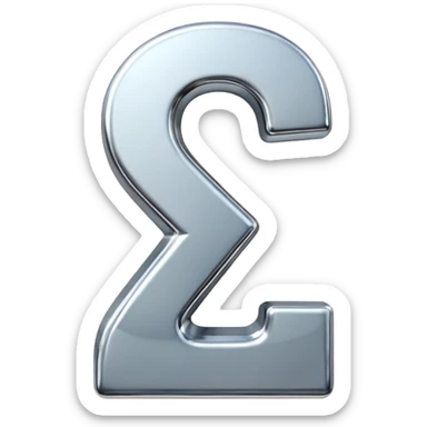 number 7 in chrome 3D emoji style sticker