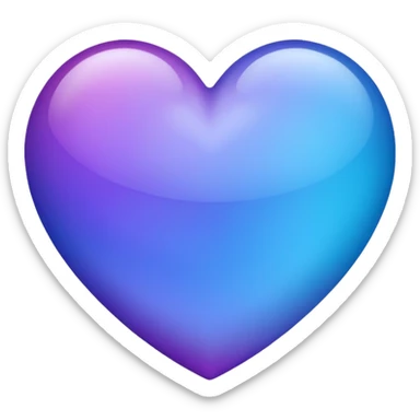 Fade from blue to purple heart emoji sticker