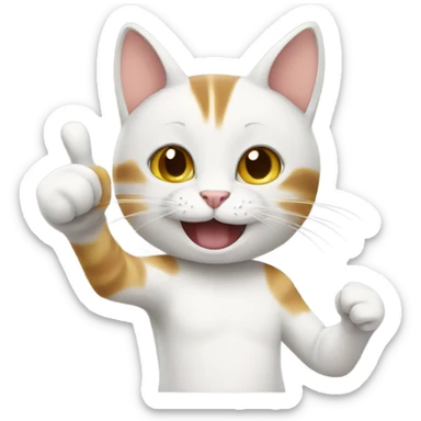 Cat showing thumbs up sticker