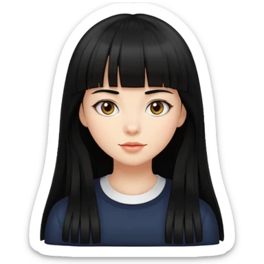 lecture girl with straight bangs fringe long black color hair 
lecture... lecture... sticker