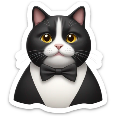 fat tuxedo cat  sticker