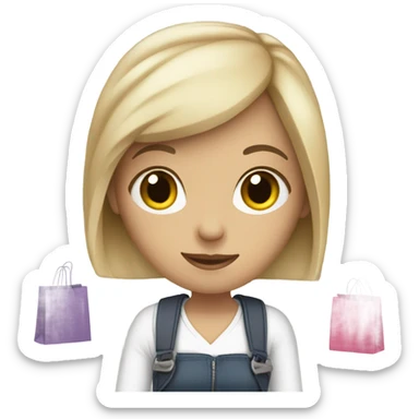 white girl with shopping bags sticker