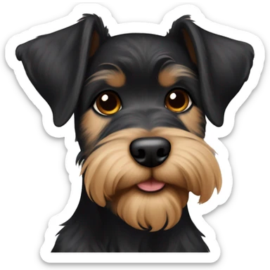 Black Schnauzer light brown around mouth puppy sticker