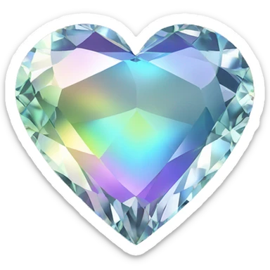 Heart shaped 56-carat iridescent diamond sticker