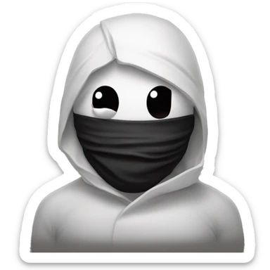 A black liquid in the form of a man with sad eyes in bandages and black tentacles behind his back sticker