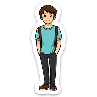brown haired male portrait sticker