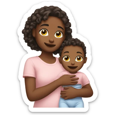 Girl with baby brother sticker